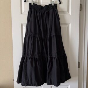 QUINCE 100% Organic Cotton Poplin Tiered Maxi Skirt